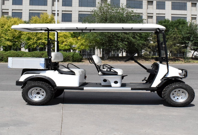 gallery/white low profile electric golf cart